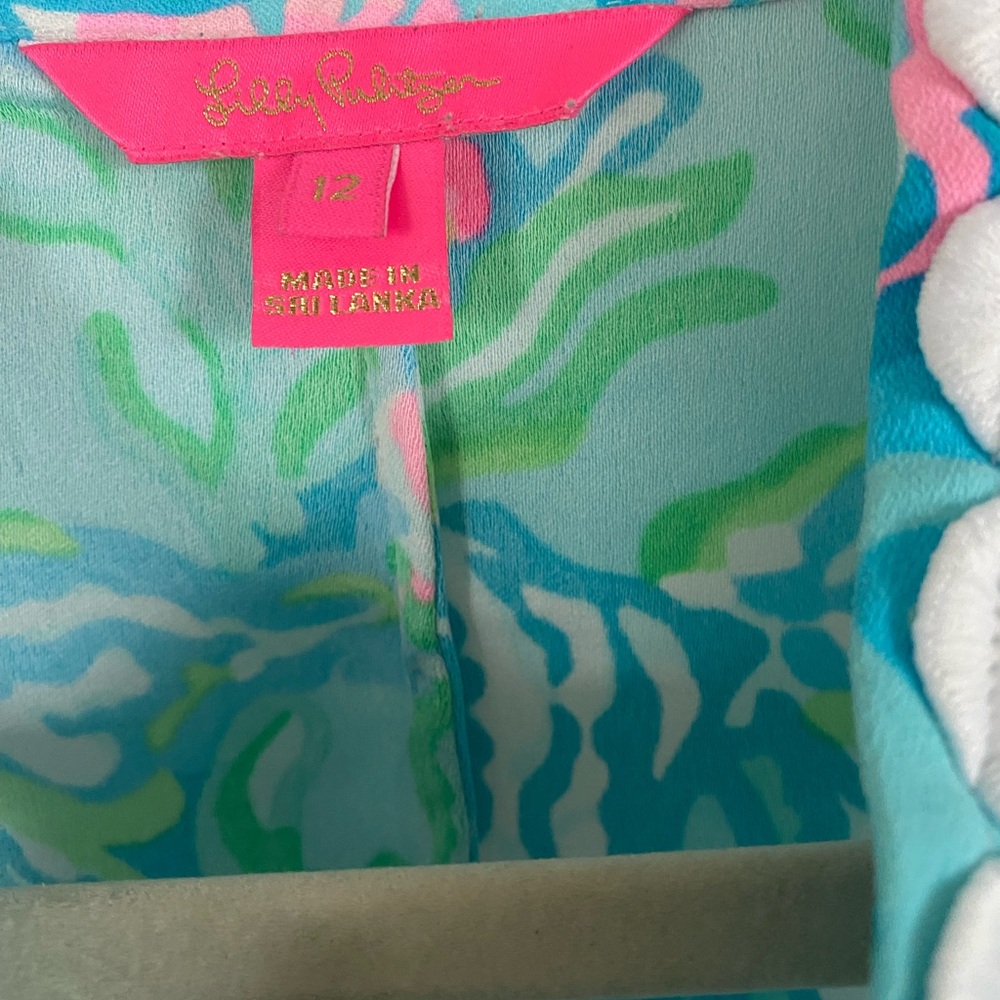 Lilly Pulitzer Jane Shift Dress "Aqua La Vista" Sz 12 - Picture 2 of 6